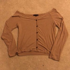 Long sleeve off the shoulder shirt